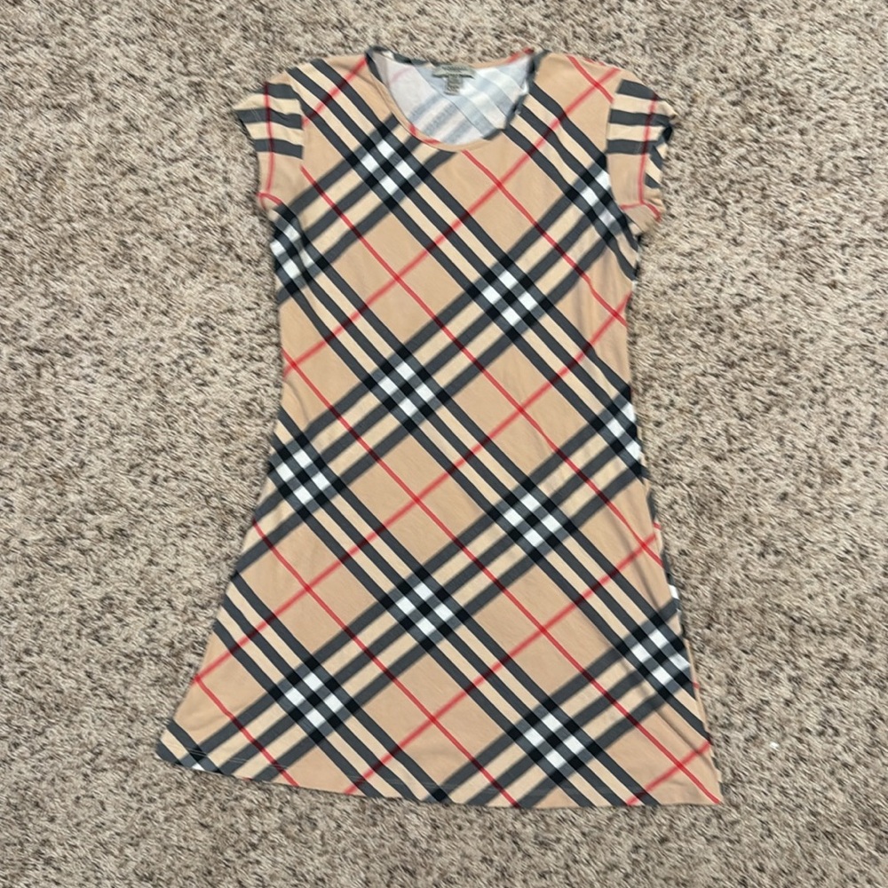 Burberry Cream and Black A-Line Mini Dress